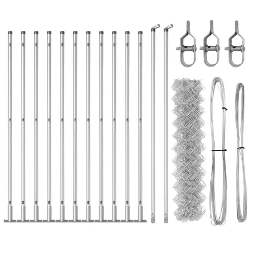 Lánckerítés oszlopokkal Ezüst 1.2 x 25 m Acél