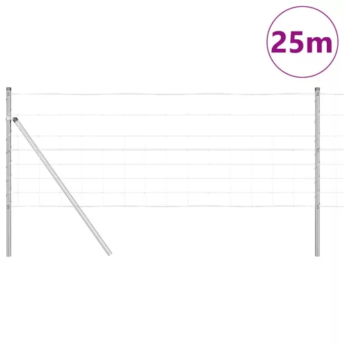 Legelőkerítés Ezüst 25 x 0.8 m Horganyzott acél