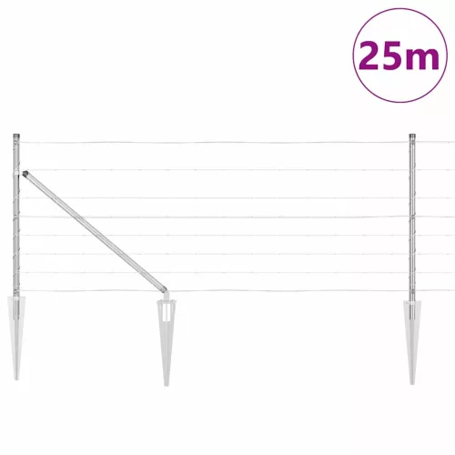 Legelőkerítés Ezüst 25 x 0.8 m Horganyzott acél
