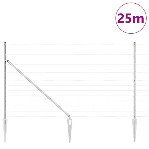 Legelőkerítés Ezüst 25 x 1.4 m Horganyzott acél