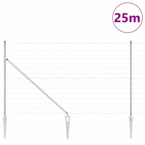 Legelőkerítés Ezüst 25 x 1.4 m Horganyzott acél