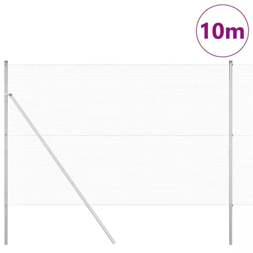 Kerítés oszlopokkal Ezüst 1.5 x 10 m Acél