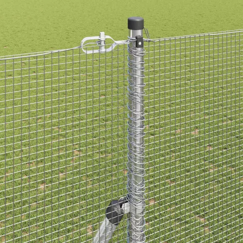 Kerítés oszlopokkal Ezüst 1.5 x 10 m Acél