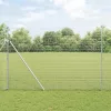 Kerítés oszlopokkal Ezüst 1.5 x 10 m Acél