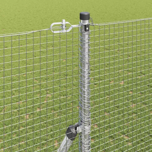 Kerítés oszlopokkal Ezüst 1.5 x 10 m Acél