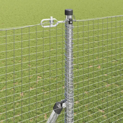 Kerítés oszlopokkal Ezüst 1.5 x 10 m Acél