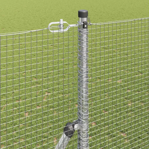 Kerítés oszlopokkal Ezüst 1.6 x 10 m Acél