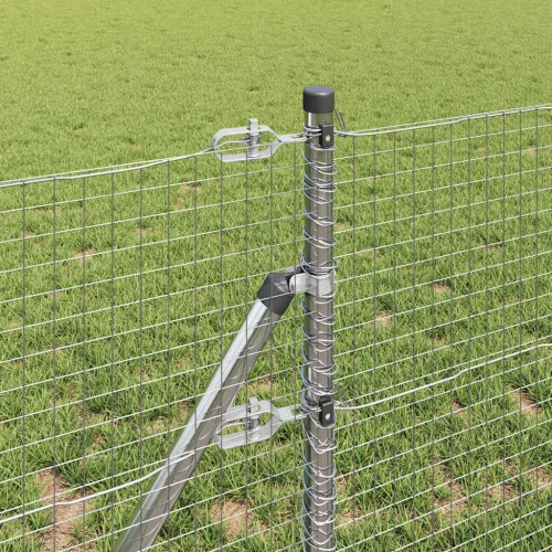 Kerítés oszlopokkal Ezüst 0.5 x 25 m Acél