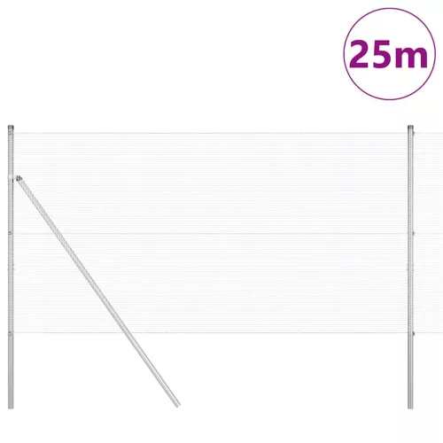 Kerítés oszlopokkal Ezüst 1.2 x 25 m Acél