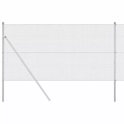 Kerítés oszlopokkal Ezüst 1.4 x 25 m Acél