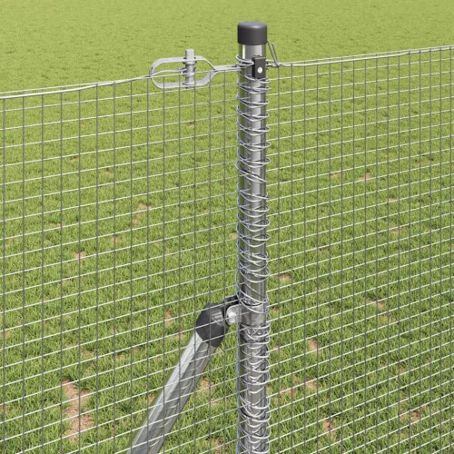 Kerítés oszlopokkal Ezüst 1.4 x 25 m Acél