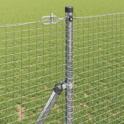 Kerítés oszlopokkal Ezüst 1.4 x 25 m Acél