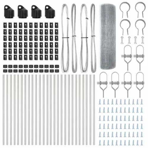 Kerítés oszlopokkal Ezüst 0.5 x 50 m Acél