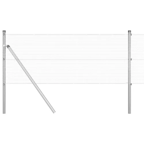 Kerítés oszlopokkal Ezüst 0.6 x 50 m Acél