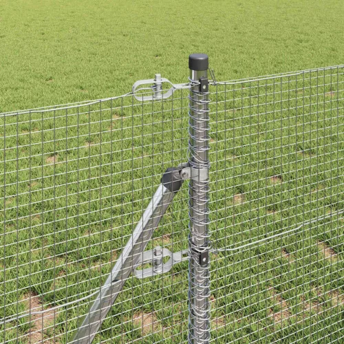 Kerítés oszlopokkal Ezüst 0.6 x 50 m Acél
