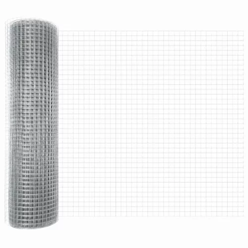 Kerítés oszlopokkal Ezüst 0.6 x 50 m Acél