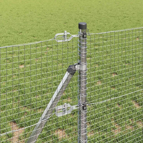 Kerítés oszlopokkal Ezüst 0.6 x 50 m Acél