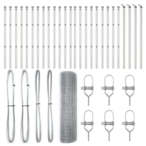 Kerítés oszlopokkal Ezüst 0.6 x 50 m Acél