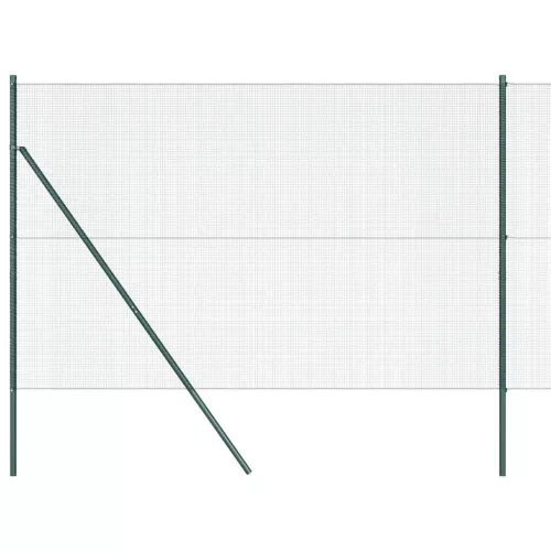 Kerítés oszlopokkal Zöld 1.6 x 10 m Acél