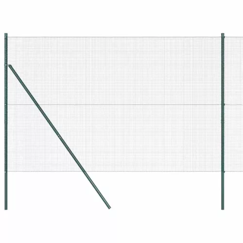 Kerítés oszlopokkal Zöld 1.6 x 10 m Acél