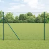 Kerítés oszlopokkal Zöld 1.6 x 10 m Acél