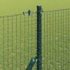 Kerítés oszlopokkal Zöld 1.6 x 10 m Acél