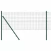 Kerítés oszlopokkal Zöld 0,6 x 25 m Acél