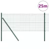 Kerítés oszlopokkal Zöld 0,6 x 25 m Acél