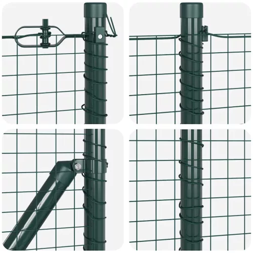 Kerítés oszlopokkal Zöld 0,6 x 25 m Acél