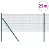 Kerítés oszlopokkal Zöld 0.8 x 25 m Acél