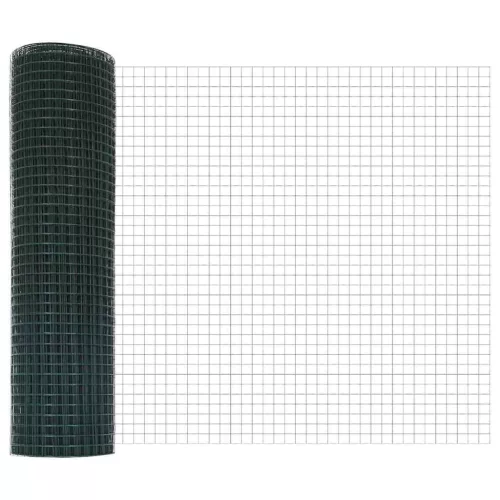 Kerítés oszlopokkal Zöld 0.8 x 25 m Acél