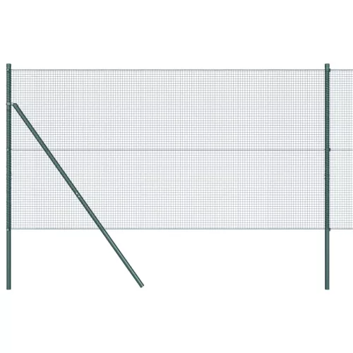 Kerítés oszlopokkal Zöld 1.2 x 25 m Acél