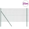 Kerítés oszlopokkal Zöld 1.2 x 25 m Acél