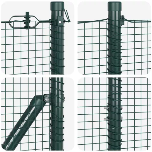 Kerítés oszlopokkal Zöld 1.2 x 25 m Acél