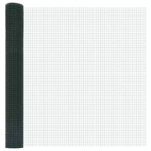 Kerítés oszlopokkal Zöld 1.2 x 25 m Acél