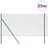 Kerítés oszlopokkal Zöld 1.4 x 25 m Acél