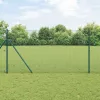 Kerítés oszlopokkal Zöld 1.4 x 25 m Acél