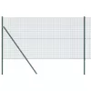 Kerítés oszlopokkal Zöld 1.4 x 25 m Acél