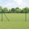 Kerítés oszlopokkal Zöld 1.4 x 25 m Acél