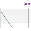 Kerítés oszlopokkal Zöld 1.4 x 25 m Acél
