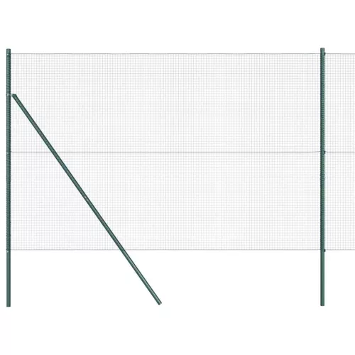 Kerítés oszlopokkal Zöld 1.5 x 25 m Acél