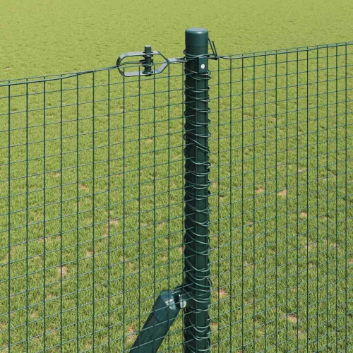 Kerítés oszlopokkal Zöld 1.5 x 25 m Acél