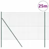 Kerítés oszlopokkal Zöld 1.5 x 25 m Acél
