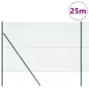 Kerítés oszlopokkal Zöld 1.6 x 25 m Acél