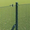 Kerítés oszlopokkal Zöld 1.6 x 25 m Acél