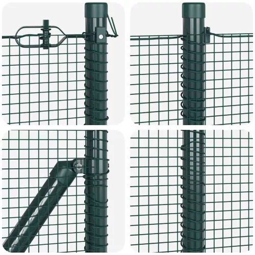 Kerítés oszlopokkal Zöld 0.4 x 50 m Acél