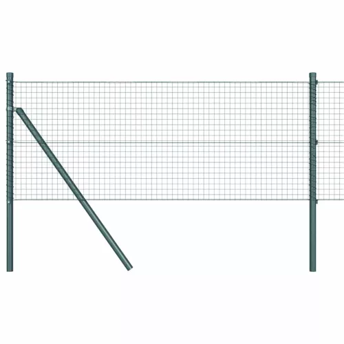 Kerítés oszlopokkal Zöld 0.4 x 50 m Acél