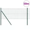 Kerítés oszlopokkal Zöld 0.4 x 50 m Acél