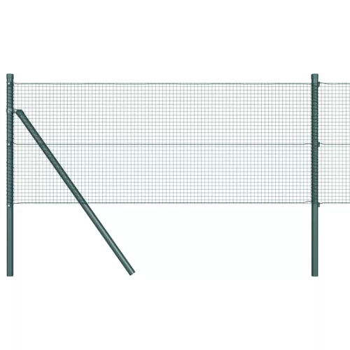 Kerítés oszlopokkal Zöld 0.5 x 50 m Acél