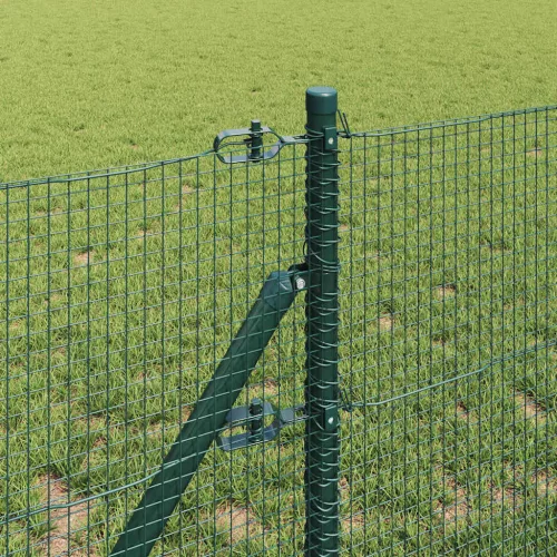 Kerítés oszlopokkal Zöld 0.5 x 50 m Acél